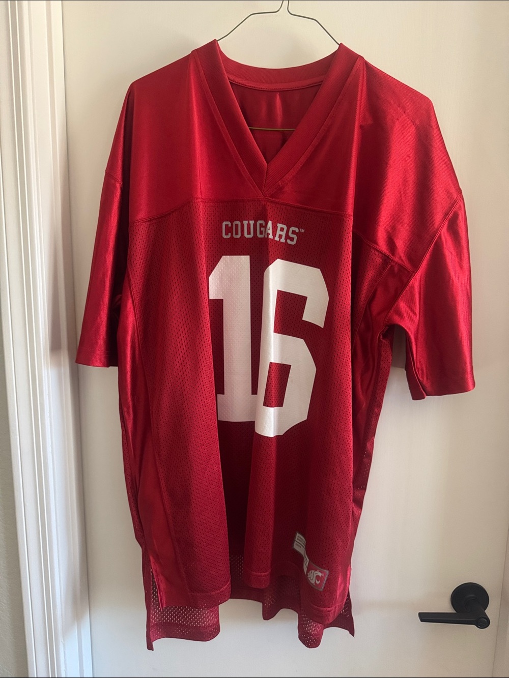 Cougars #16 Men's Red Football Jersey